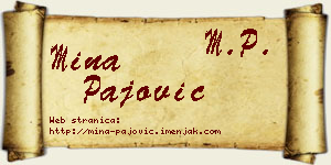 Mina Pajović vizit kartica